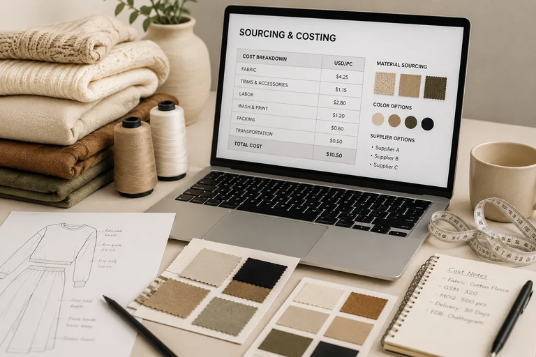 Apparel materials and textured garments prepared for sourcing direction